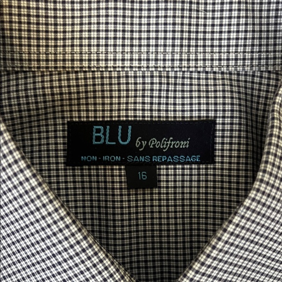 Classic Blue Patterned Men's Dress Shirt - Picture 2 of 3